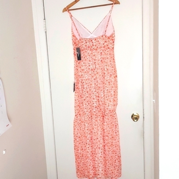 NEW Lulus Total Radiance Maxi Dress Ivory Floral Button-Front Orange Small - Picture 7 of 16